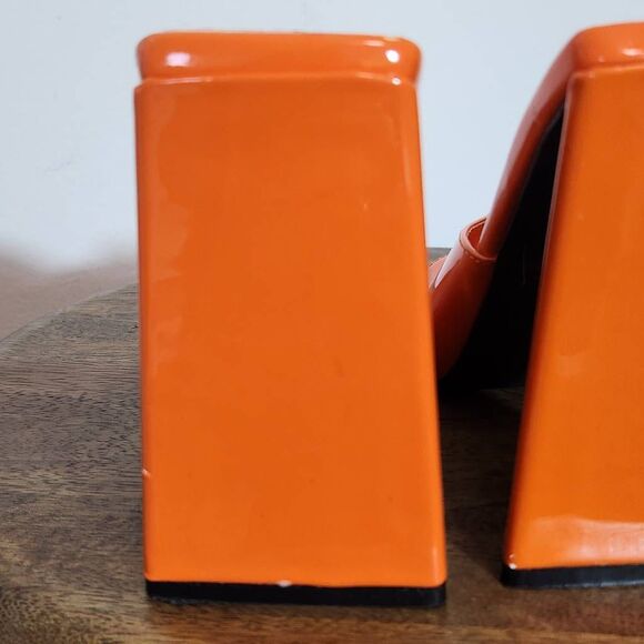 Ego Orange Open-Toe Heels Size 7 Ego Modern Orange Heels - Picture 4 of 10